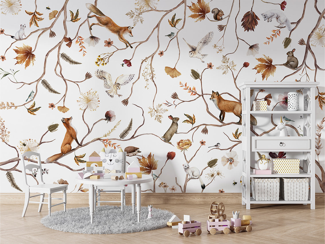 Playful Forest Wallpaper Mural