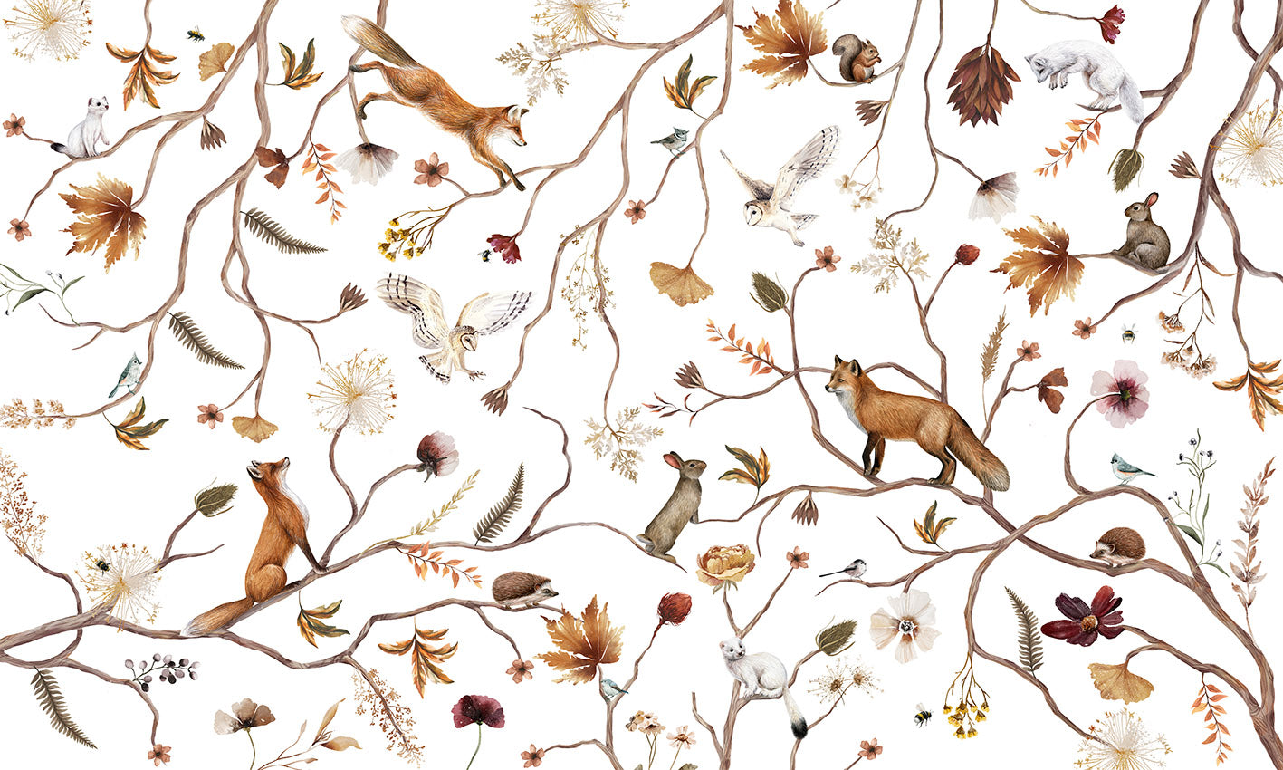 Playful Forest Wallpaper Mural