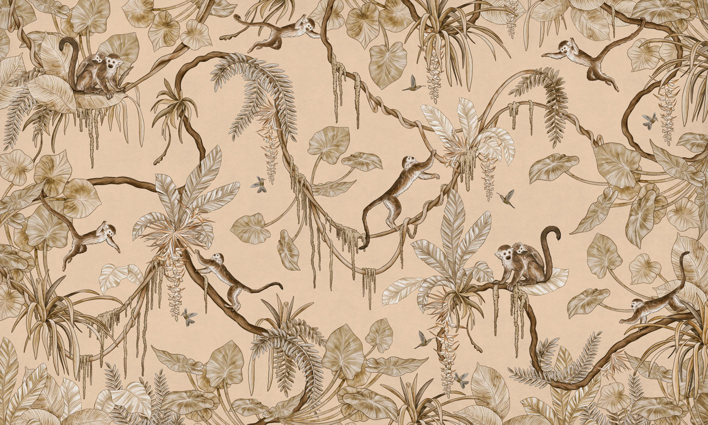 Playful Monkeys Wallpaper