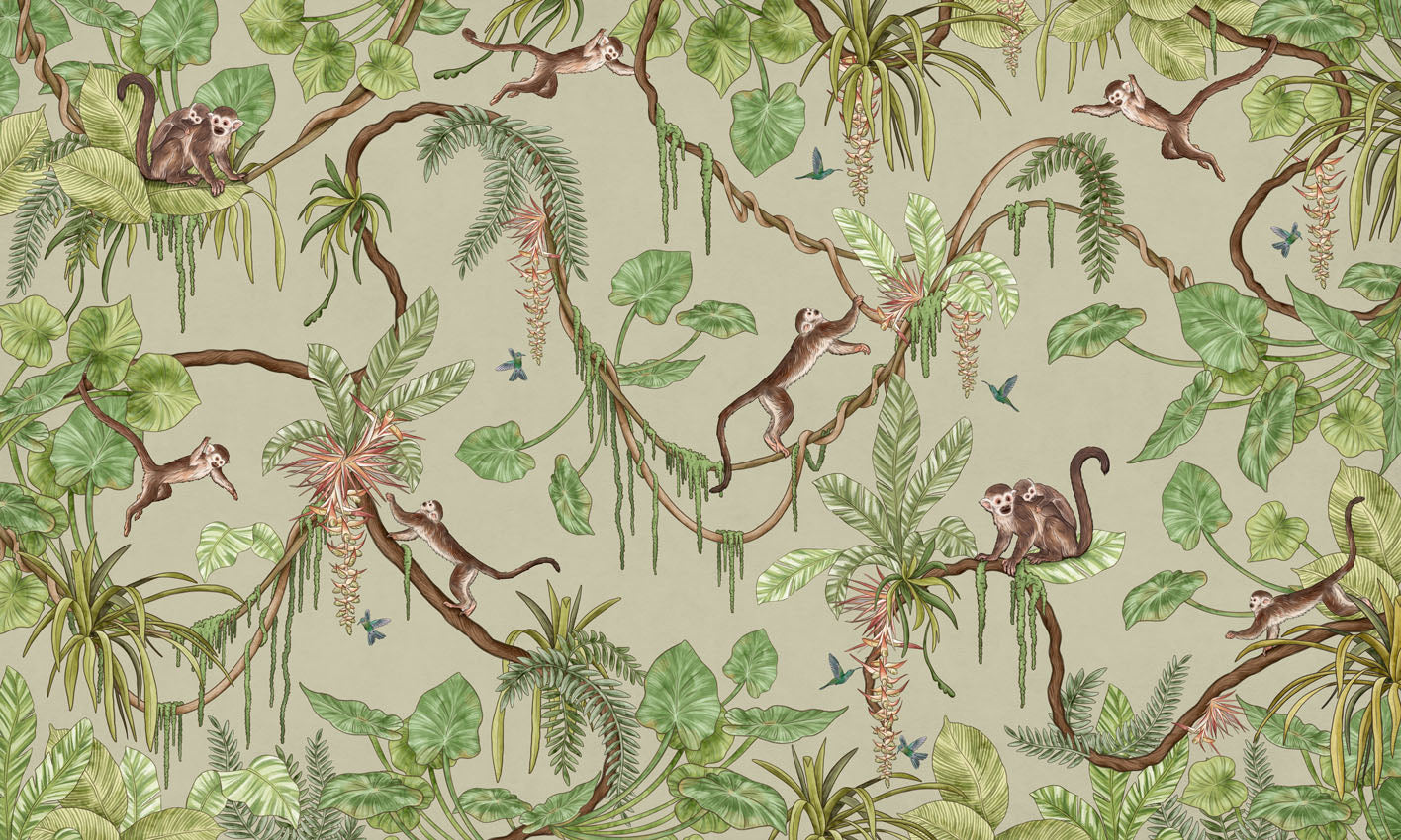 Playful Monkeys Wallpaper