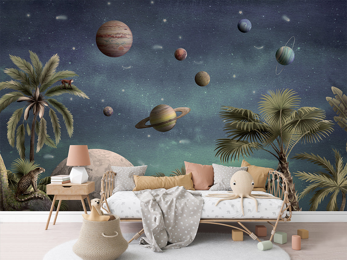 Pretty Planets Space Wallpaper Mural