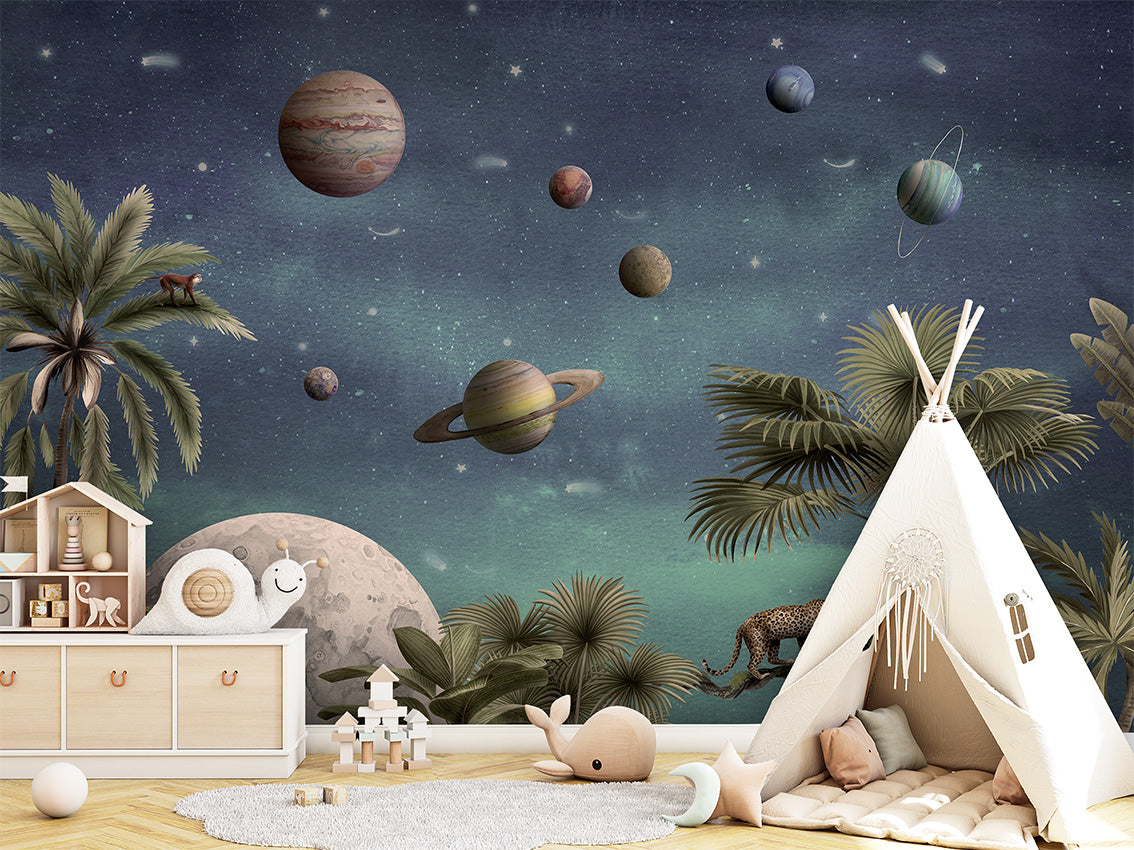 Pretty Planets Space Wallpaper Mural