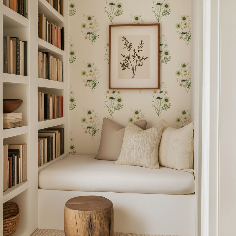 Meadow Whisper Floral Wallpaper – Delicate Botanical Pattern