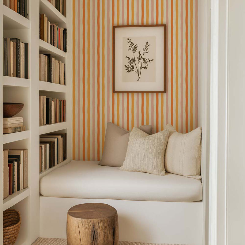 Soft Wavy Stripes – Wallpaper in Multi Colours