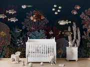 Roaring Reef Blue Coastal Wallpaper Mural