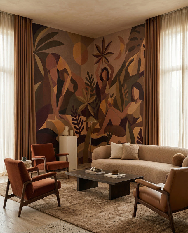 Amber Flora Figurative Tropical Wall Mural