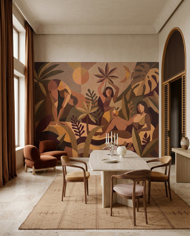 Amber Flora Figurative Tropical Wall Mural