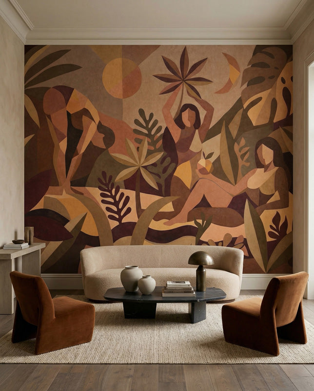 Amber Flora Figurative Tropical Wall Mural