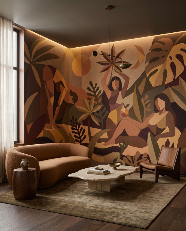 Amber Flora Figurative Tropical Wall Mural