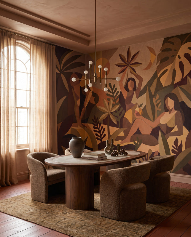 Amber Flora Figurative Tropical Wall Mural