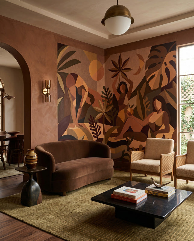 Amber Flora Figurative Tropical Wall Mural