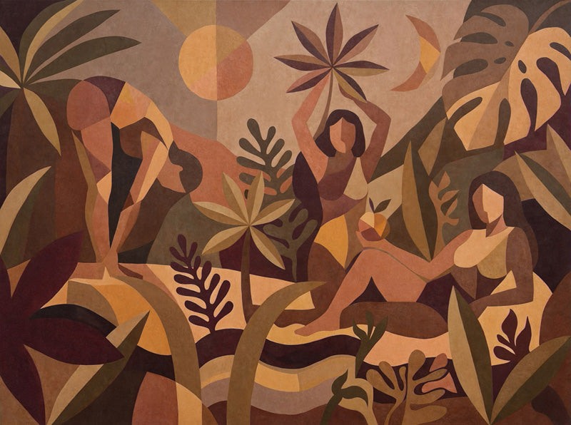 Amber Flora Figurative Tropical Wall Mural