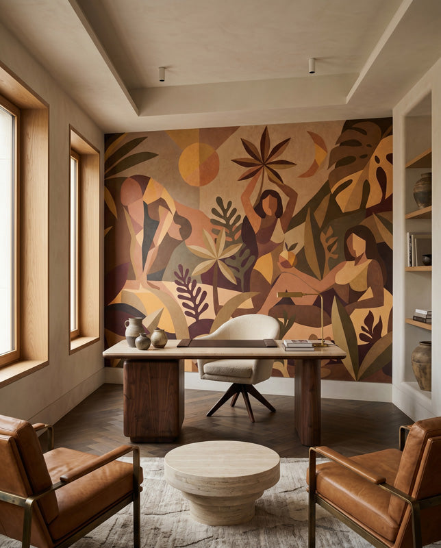 Amber Flora Figurative Tropical Wall Mural
