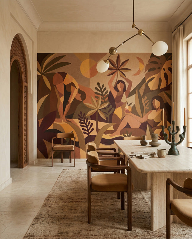 Amber Flora Figurative Tropical Wall Mural