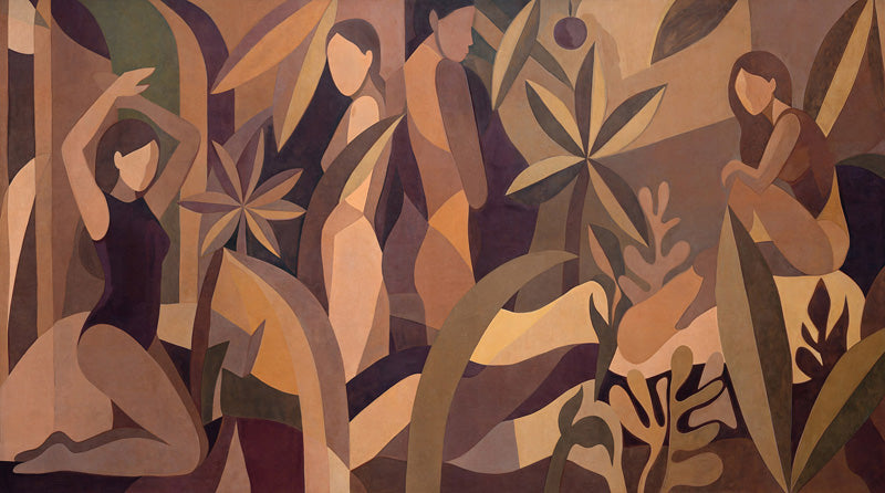 Amber Muse Figurative Botanical Wall Mural
