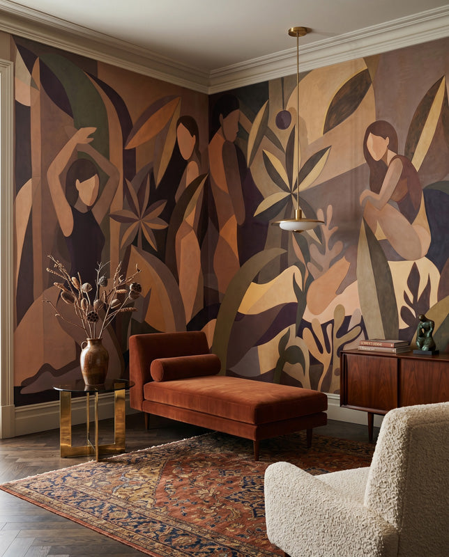 Amber Muse Figurative Botanical Wall Mural