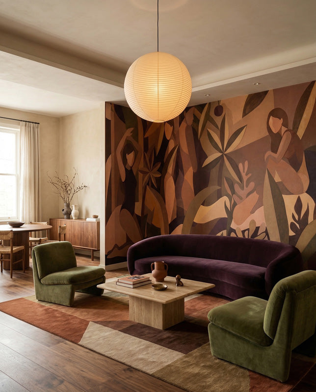 Amber Muse Figurative Botanical Wall Mural