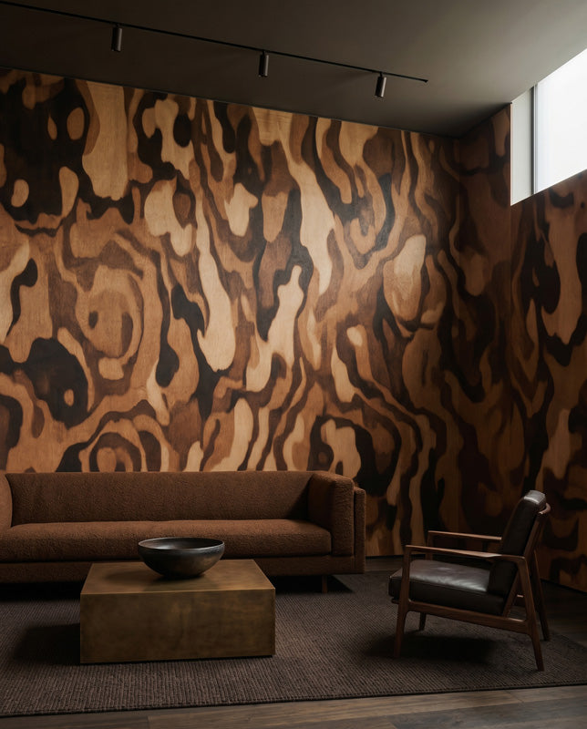 Ettore Grain Organic Abstract Wallpaper