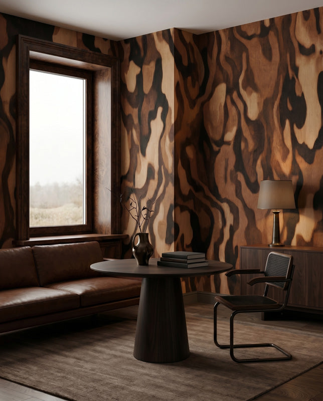 Ettore Grain Organic Abstract Wallpaper