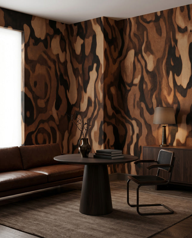 Ettore Grain Organic Abstract Wallpaper