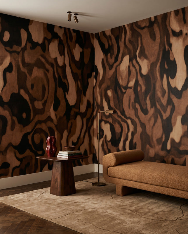 Ettore Grain Organic Abstract Wallpaper
