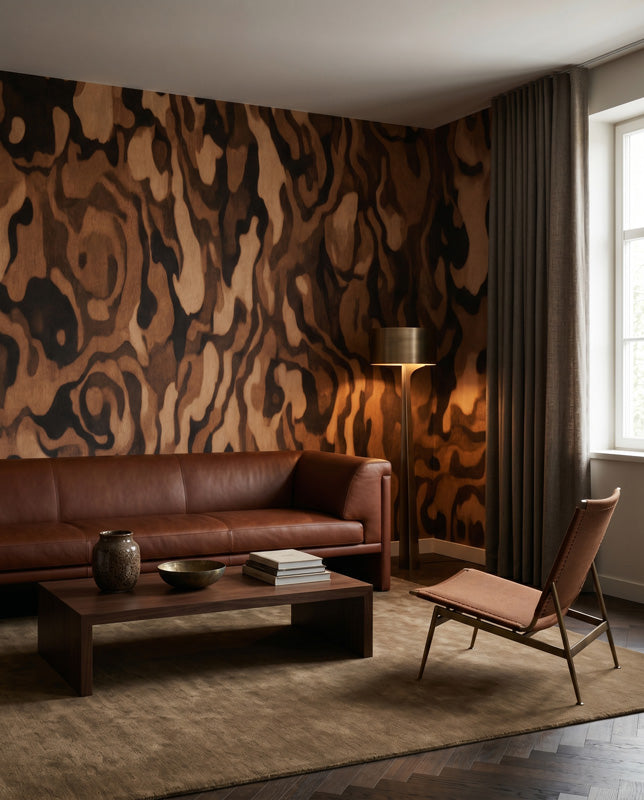 Ettore Grain Organic Abstract Wallpaper