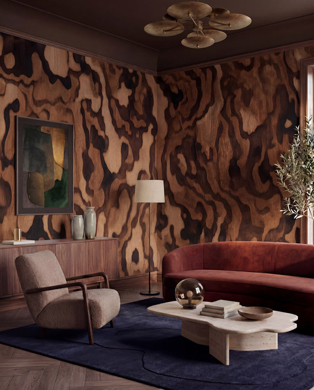 Ettore Grain Organic Abstract Wallpaper