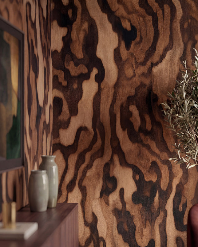Ettore Grain Organic Abstract Wallpaper