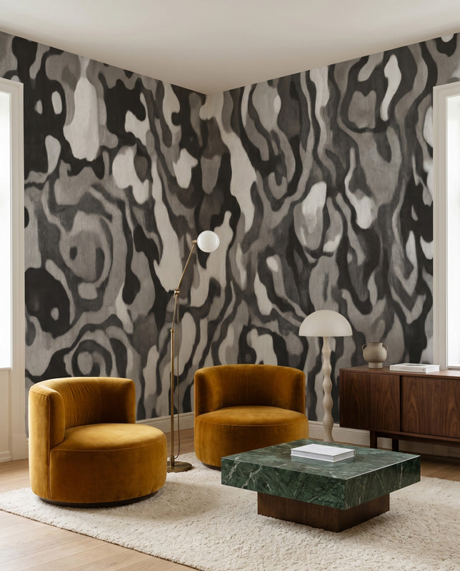 Ettore Line Organic Abstract Wallpaper