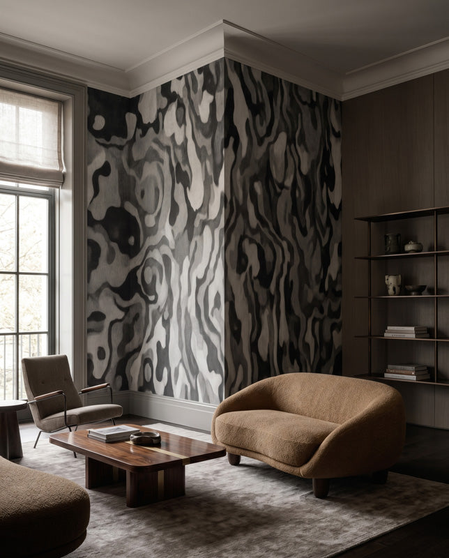 Ettore Line Organic Abstract Wallpaper