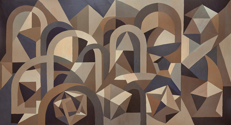 Silent Axis Architectural Geometric Wall Mural