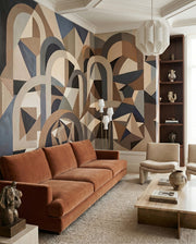 Silent Axis Architectural Geometric Wall Mural