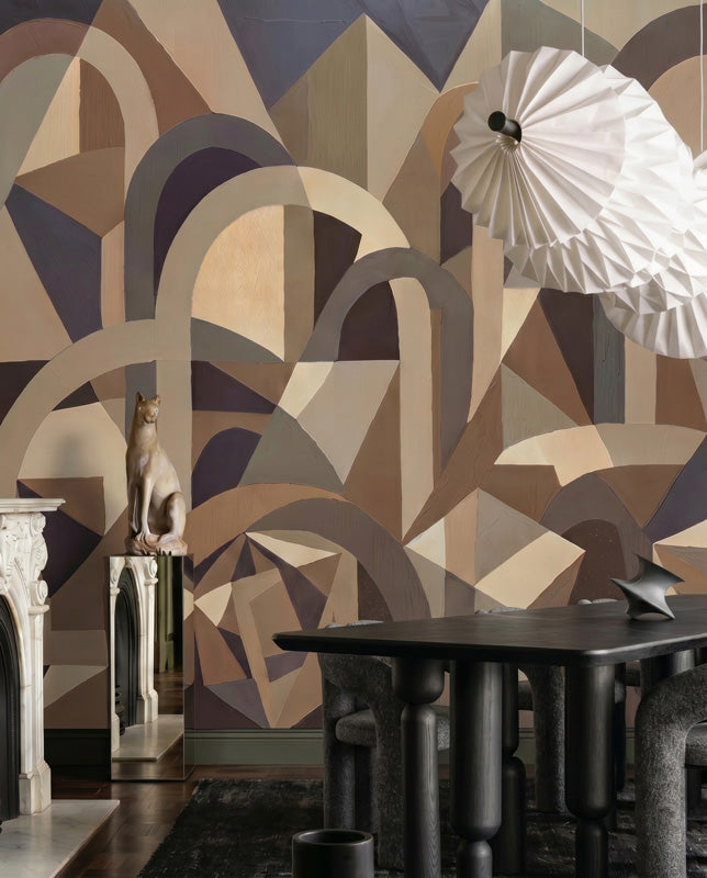 Silent Axis Architectural Geometric Wall Mural