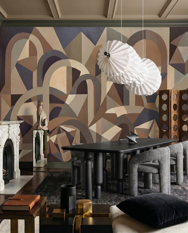 Silent Axis Architectural Geometric Wall Mural