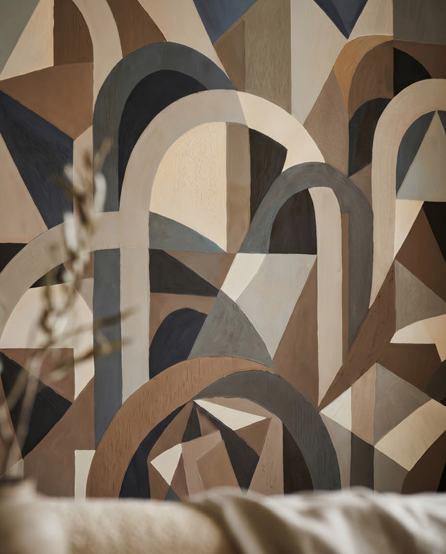 Silent Axis Architectural Geometric Wall Mural
