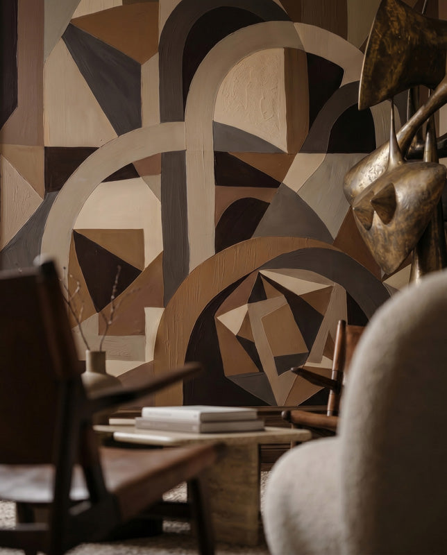 Silent Axis Architectural Geometric Wall Mural