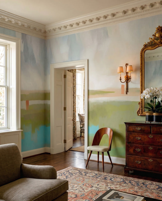 Velvet Dawn Abstract Landscape Wall Mural