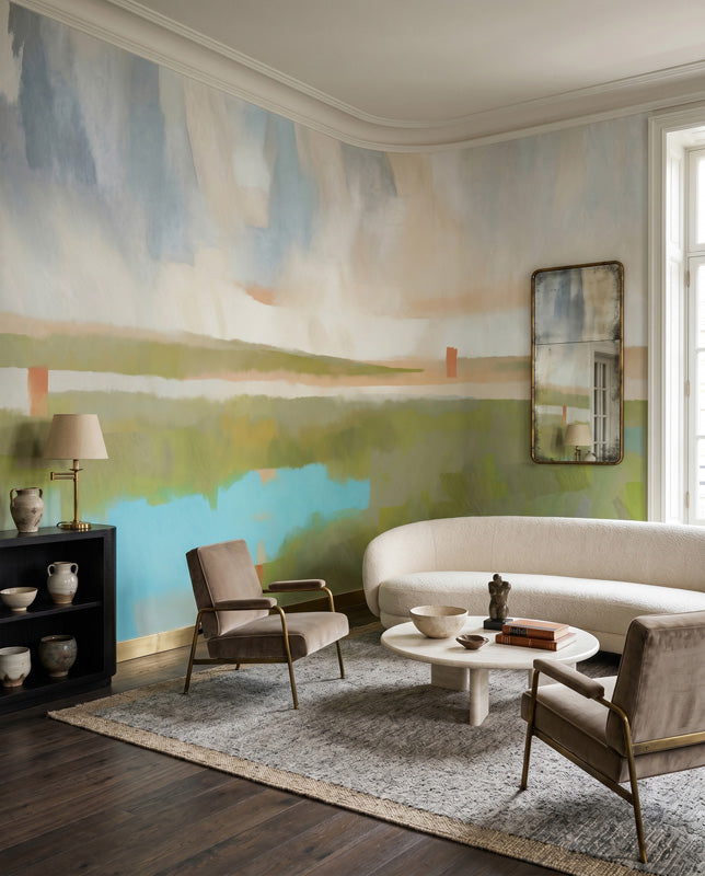 Velvet Dawn Abstract Landscape Wall Mural