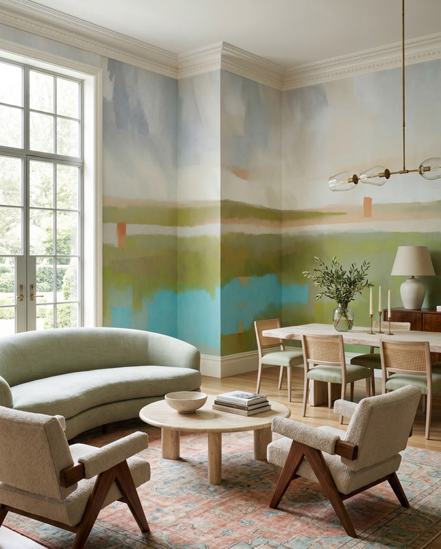 Velvet Dawn Abstract Landscape Wall Mural