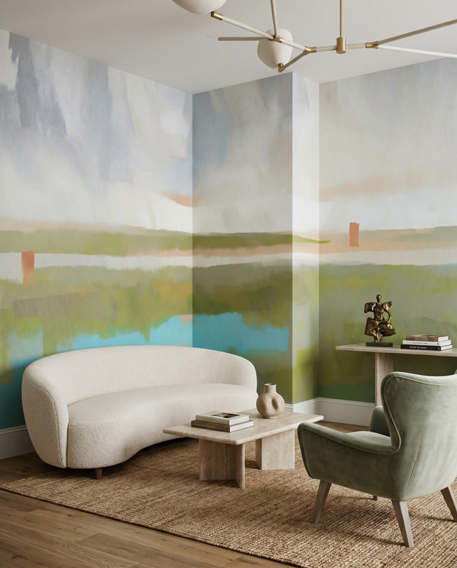 Velvet Dawn Abstract Landscape Wall Mural