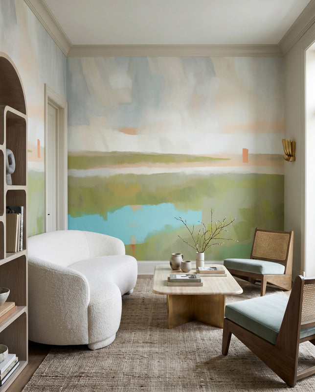 Velvet Dawn Abstract Landscape Wall Mural