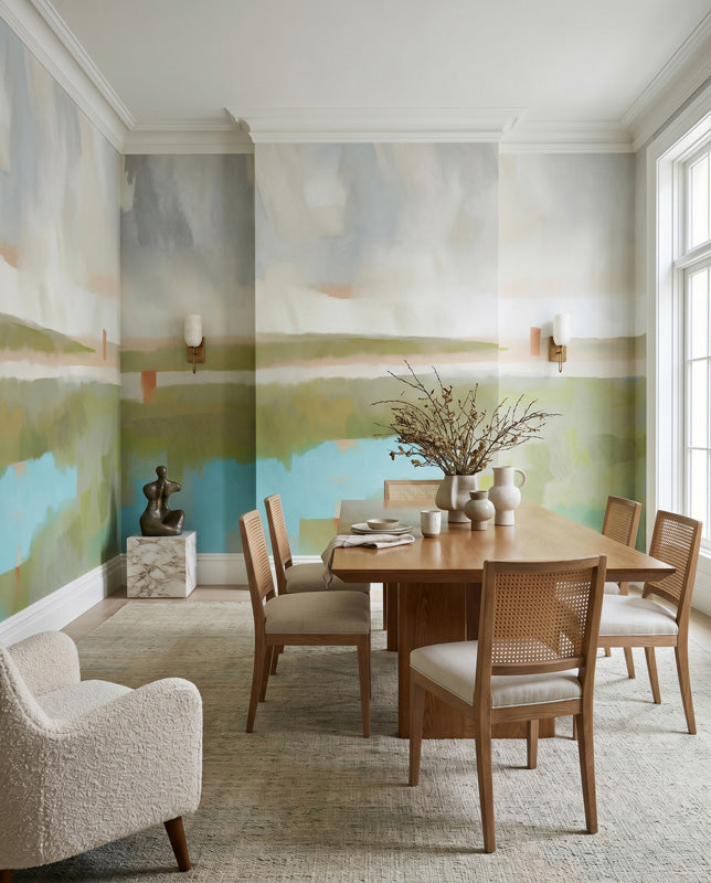 Velvet Dawn Abstract Landscape Wall Mural