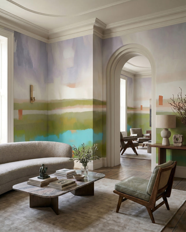 Velvet Dawn Abstract Landscape Wall Mural
