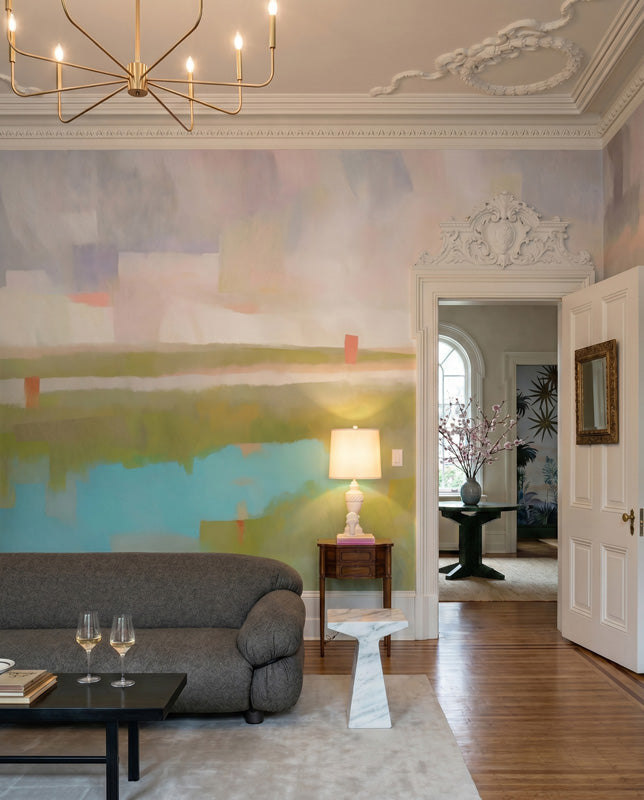 Velvet Dawn Abstract Landscape Wall Mural