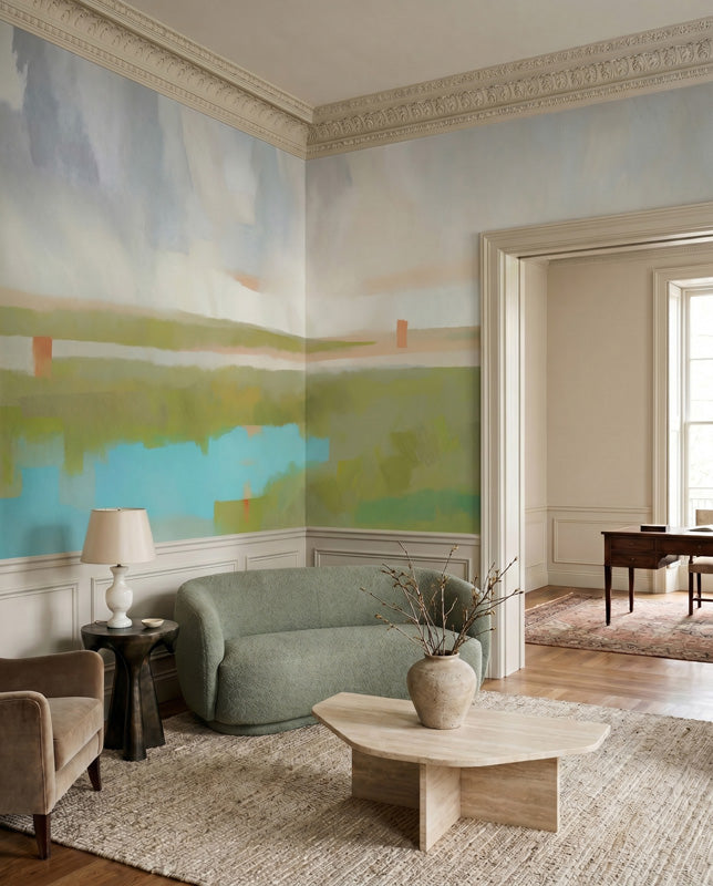 Velvet Dawn Abstract Landscape Wall Mural