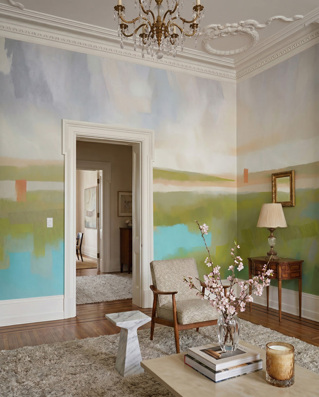 Velvet Dawn Abstract Landscape Wall Mural