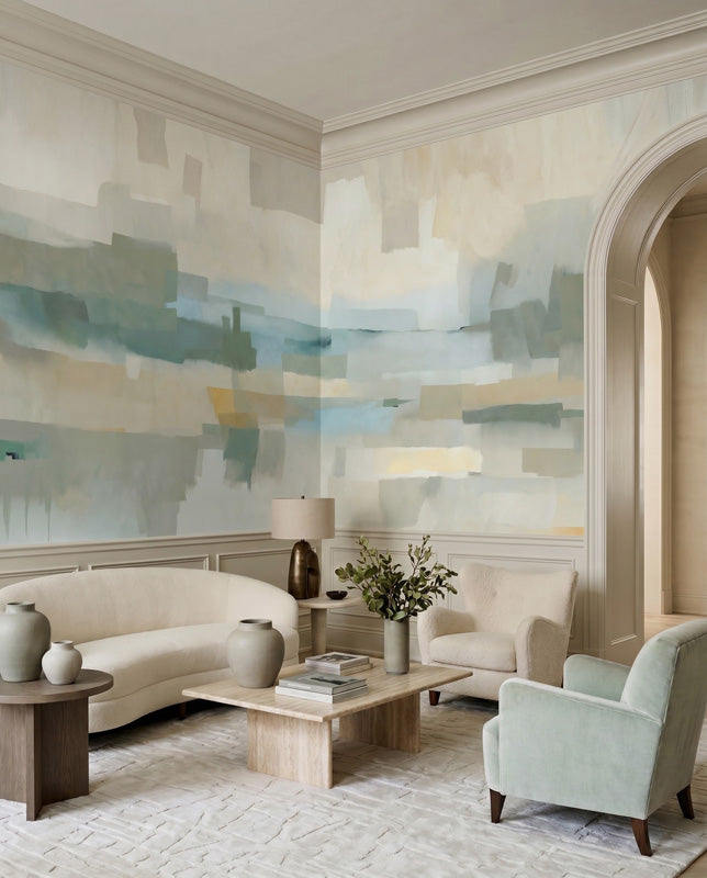 Velvet Dusk Abstract Painterly Wall Mural