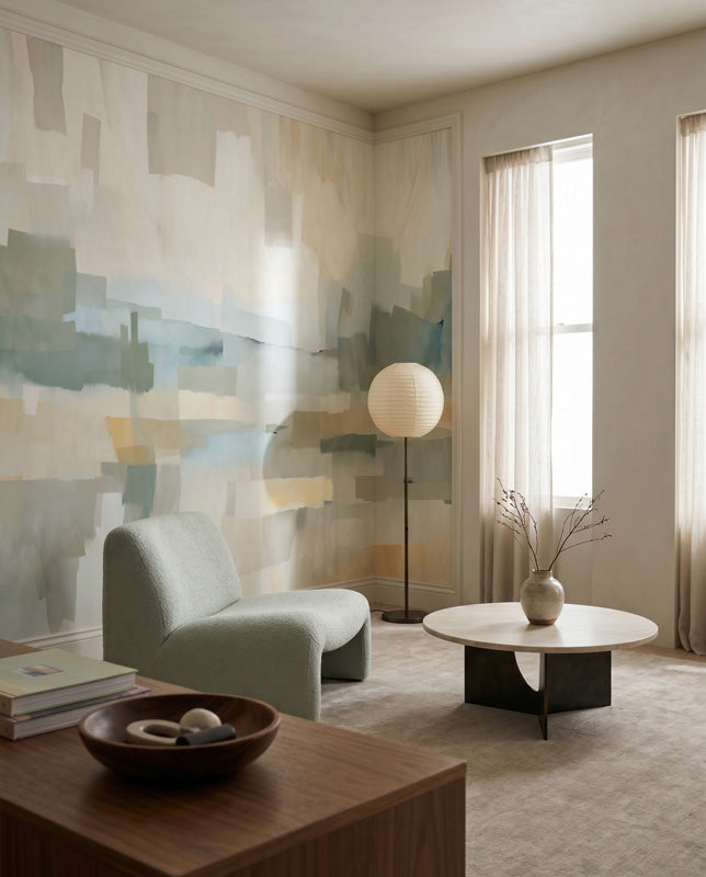 Velvet Dusk Abstract Painterly Wall Mural
