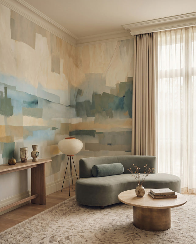 Velvet Dusk Abstract Painterly Wall Mural