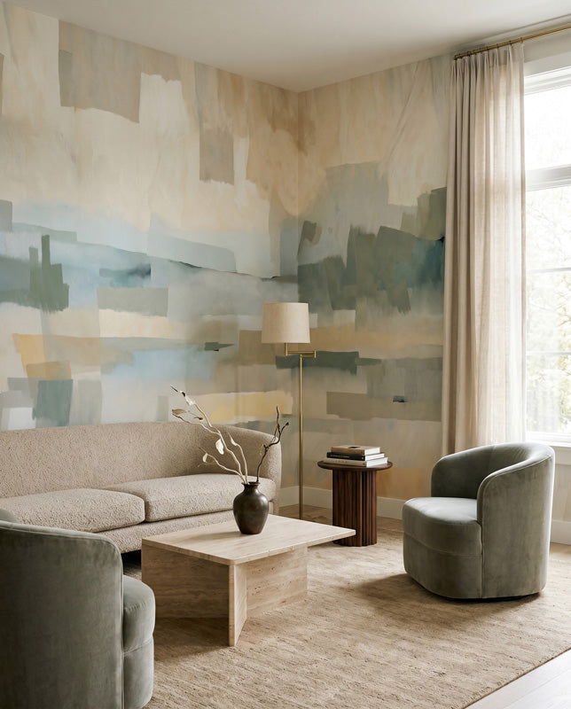 Velvet Dusk Abstract Painterly Wall Mural